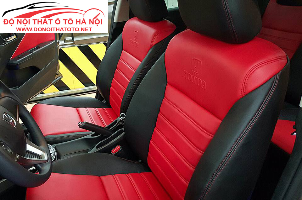 Bọc ghế da Honda City Phối màu Đỏ – Đen Sang Trọng